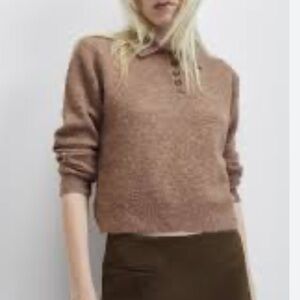 Zara Cropped Sweater Wool Blend Timeless Classic Staple Minimalist